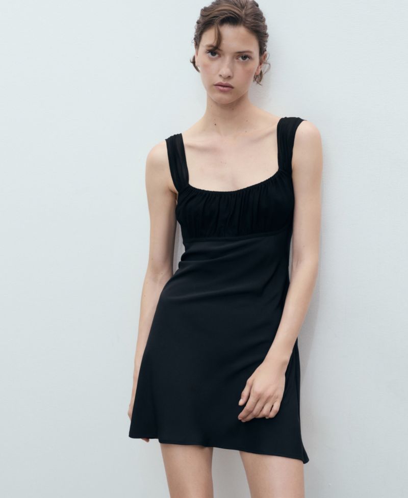 Women's Ruched Neckline Short Dress