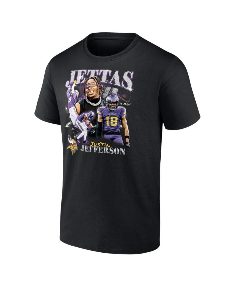 Men's Justin Jefferson Black Minnesota Vikings Notorious Player Graphic T-Shirt