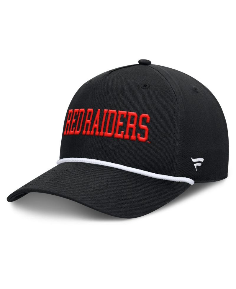Men's Black Texas Tech Red Raiders Foul Ball Rope Adjustable Hat