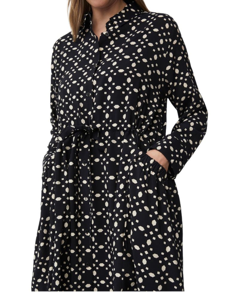 Women's MaNovany Long Sleeve Shirt Midi Dress