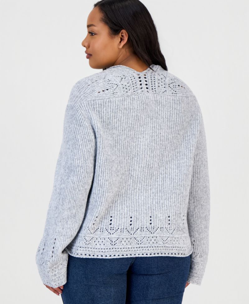 Petite Long-Sleeve Tie-Front Cardigan