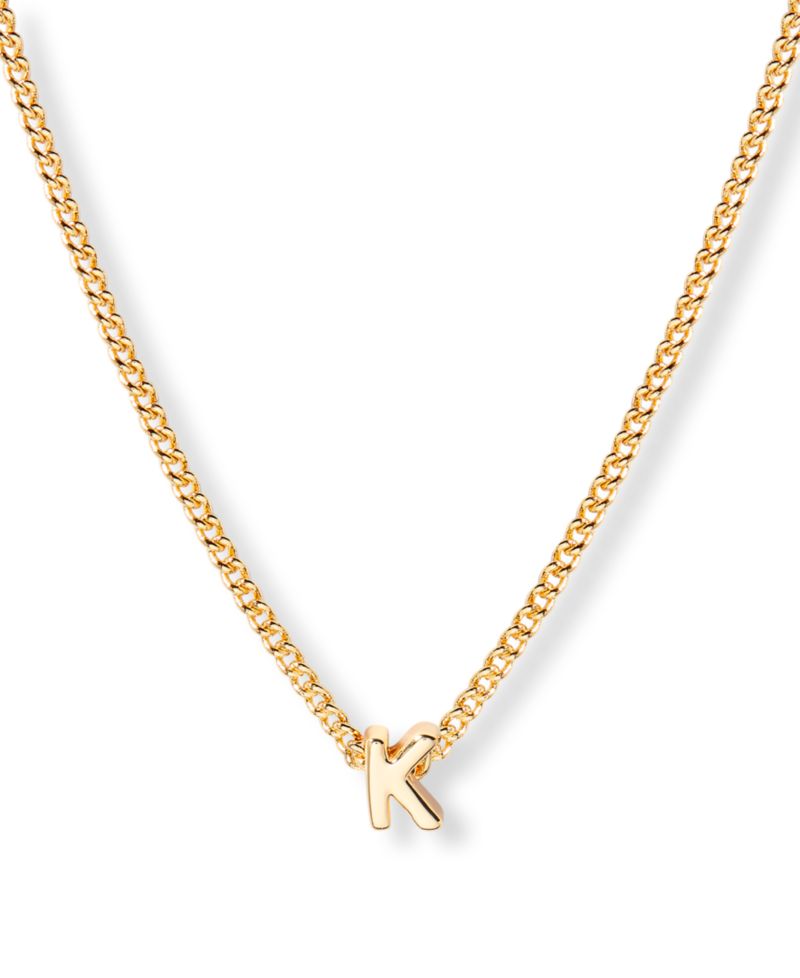 Gold Plated Kira Mini Initial Short Pendant Necklace