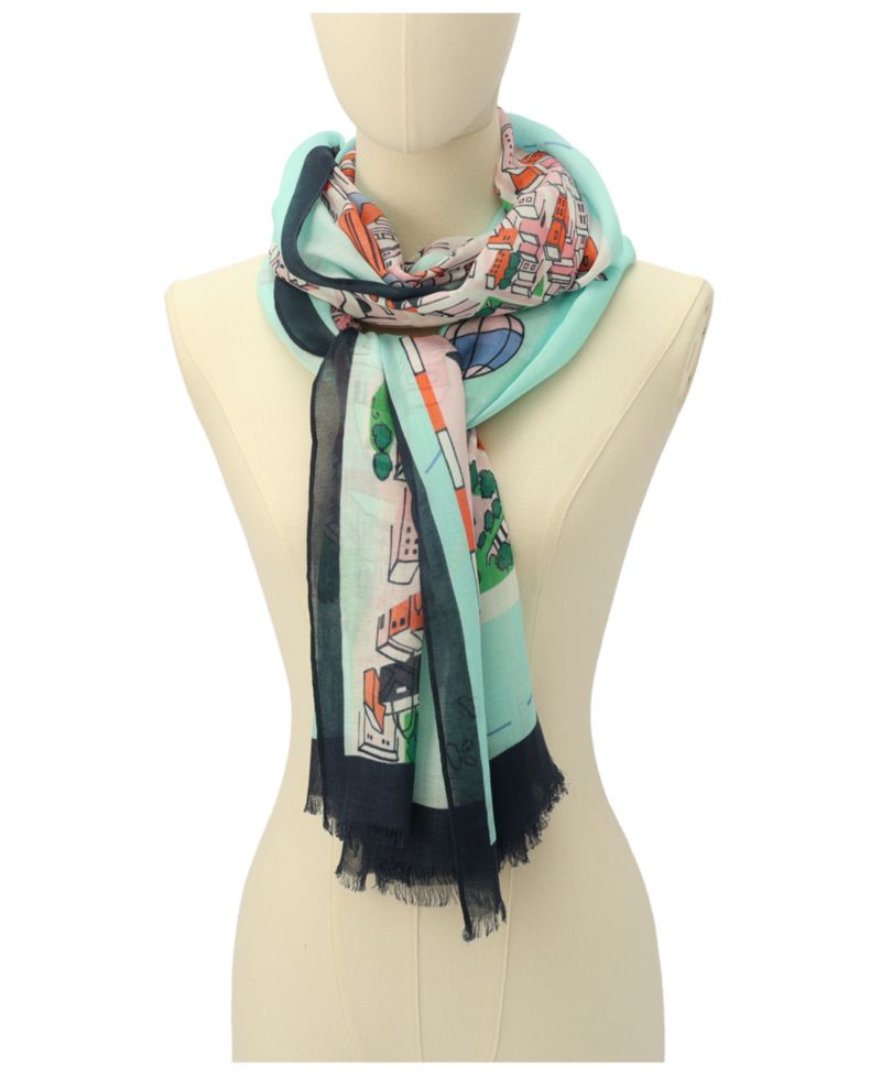 Women's Map Oblong Scarf