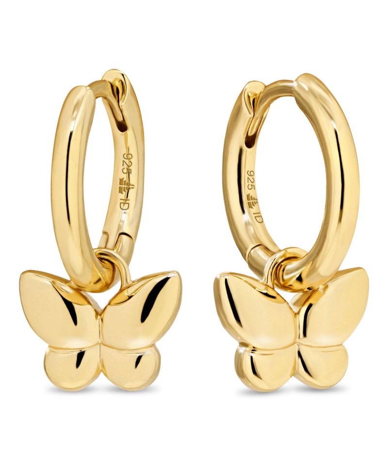 Butterfly Hoop Earrings in Plated Sterling Silver