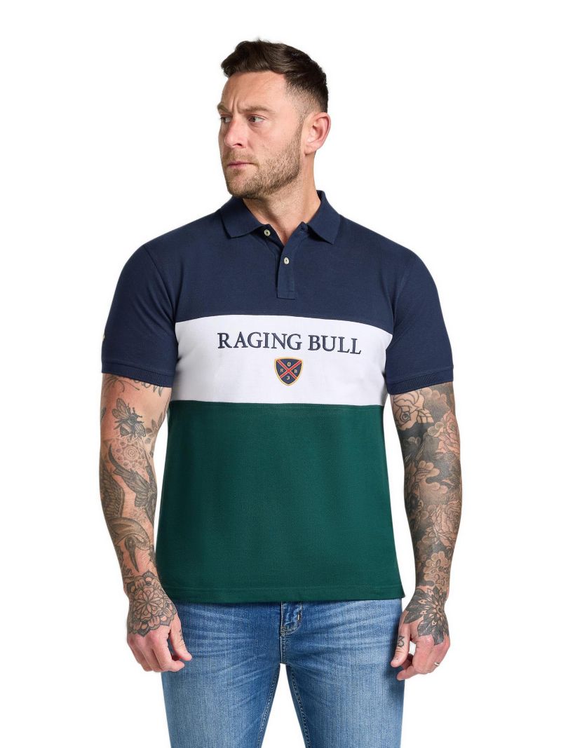 Men's Short Sleeve Cut and Sew Panel Pique Polo