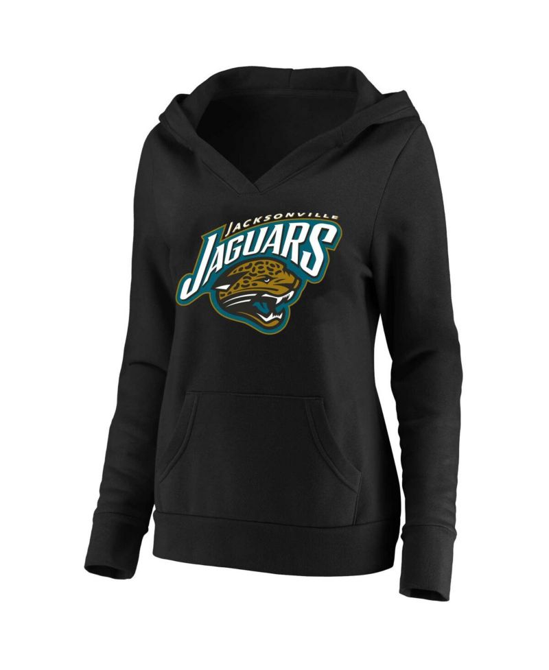 Mitchell Ness Women's Black Jacksonville Jaguars Classic Logo V-Neck Pullover Hoodie