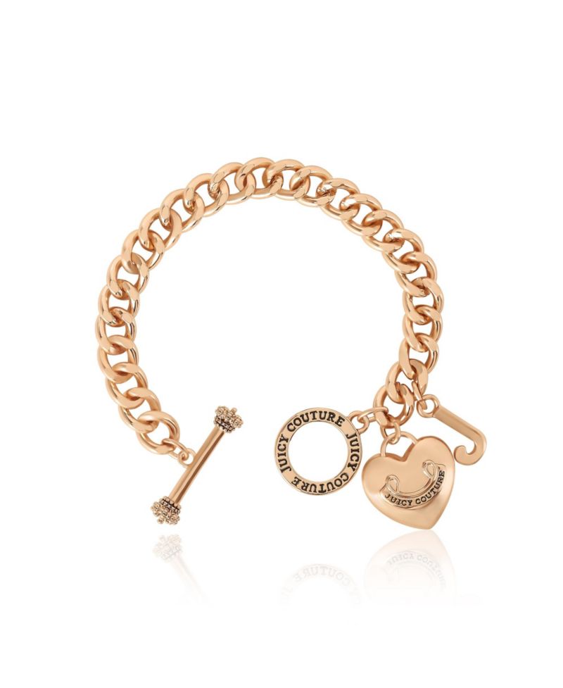 Toggle Bracelet with Crystal Heart Charm