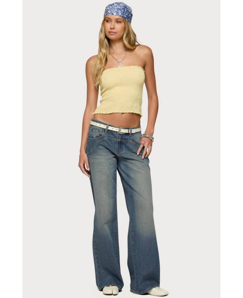 Womens Emmet Strapless Scrunch Top
