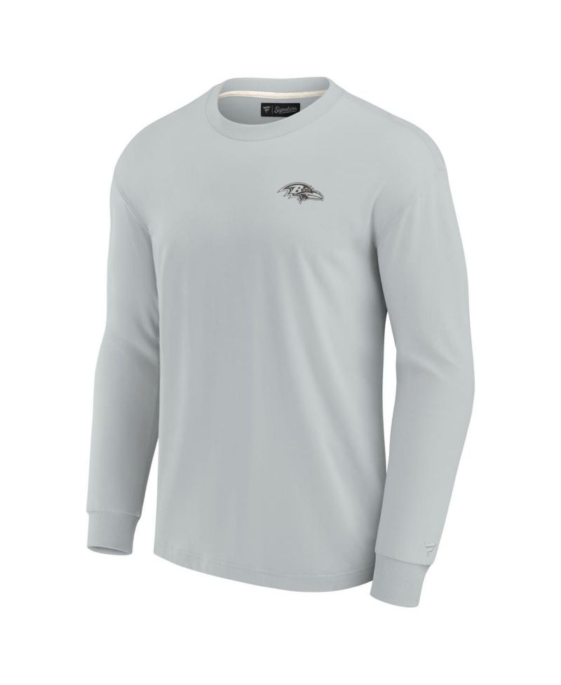 Men's and Women's Gray Baltimore Ravens Super Soft Long Sleeve T-shirt