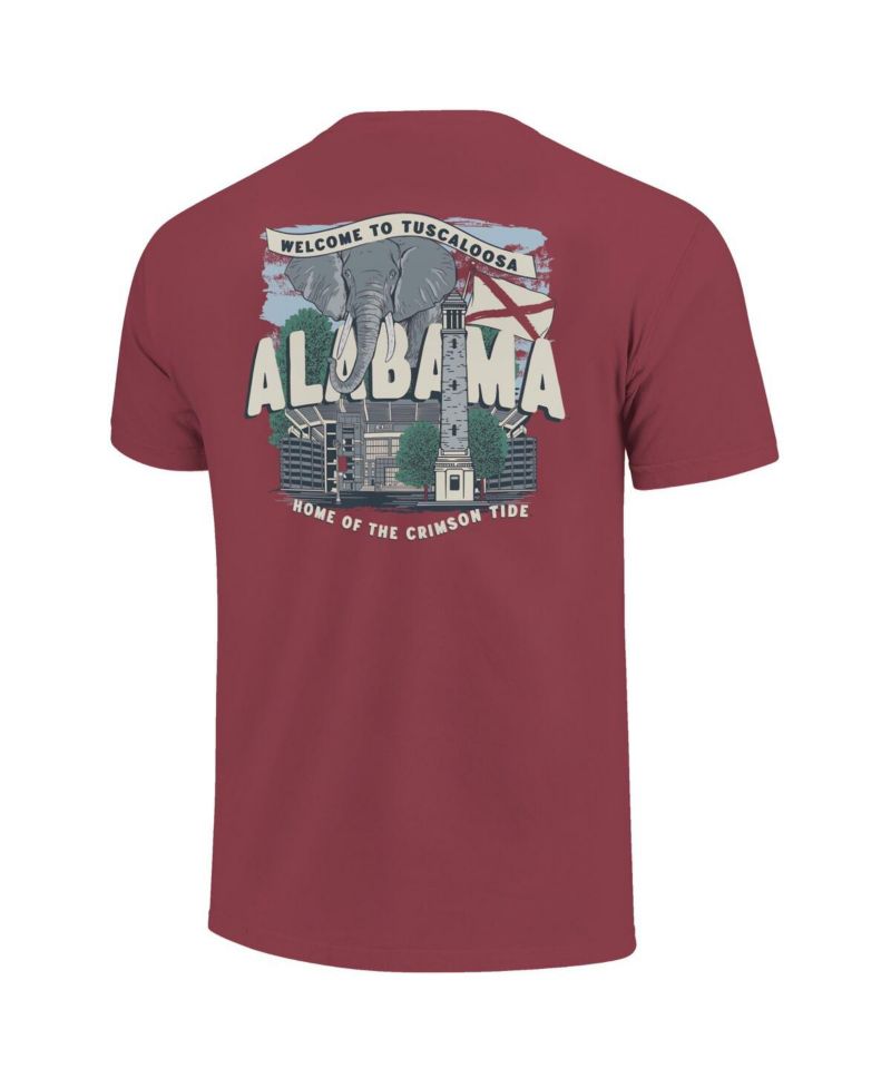 Big Boys and Girls Crimson Alabama Crimson Tide Comfort Colors Hyperlocal Campus Scene T-Shirt