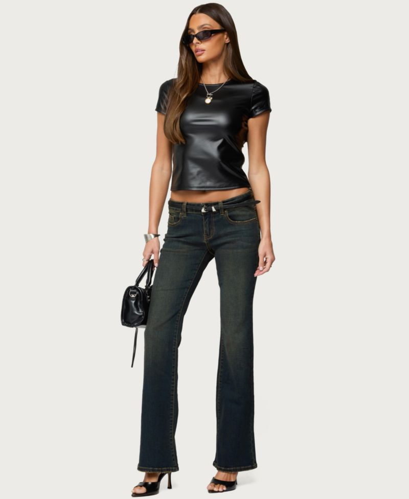 Women's Tez Vintage Washed Low Rise Bootcut Jeans