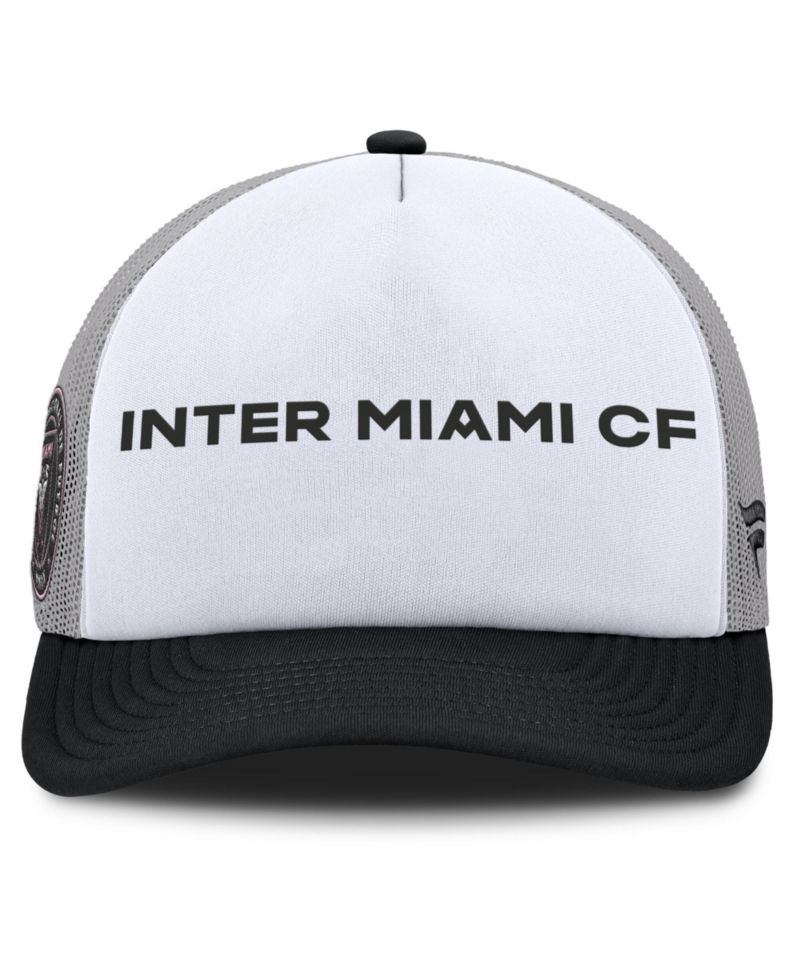 Men's White Inter Miami CF On Deck A-Frame Trucker Adjustable Hat