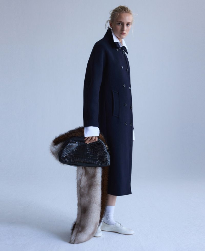 Women's Selection Double-Breasted Wool-Blend Coat