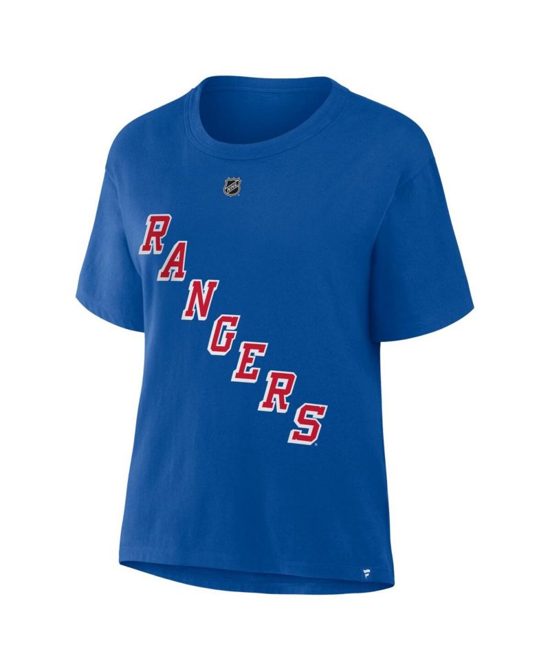 Women's Artemi Panarin Blue New York Rangers Authentic Stack Name & Number T-Shirt