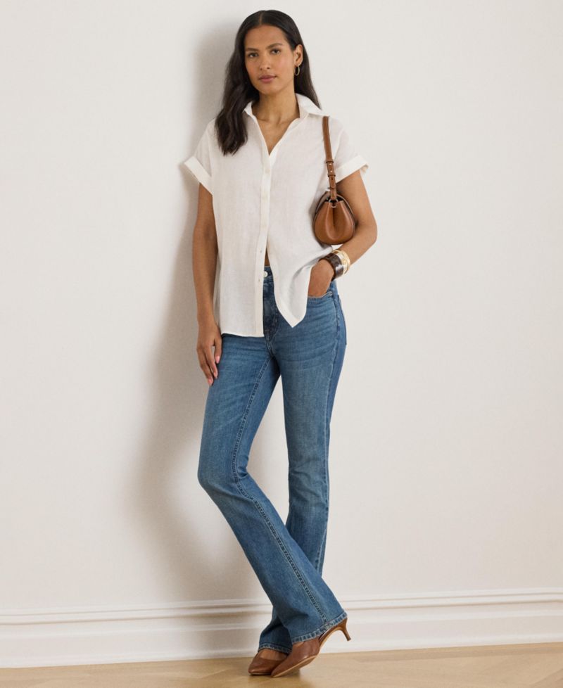 Dolman-Sleeve 100% Linen Shirt