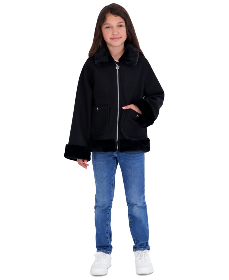Toddler Girls' 2T-5T Midweight Faux Wool Jacket