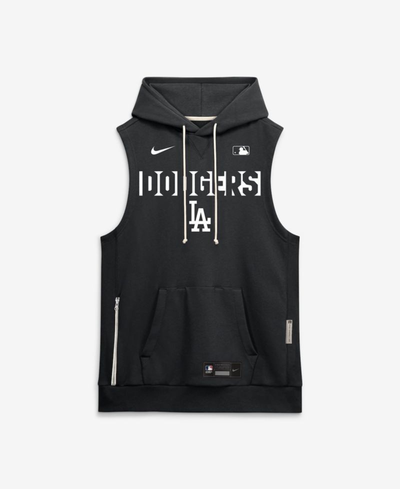 Men's Black Los Angeles Dodgers Authentic Collection Standard Issue Dri-FIT Sleeveless Hoodie