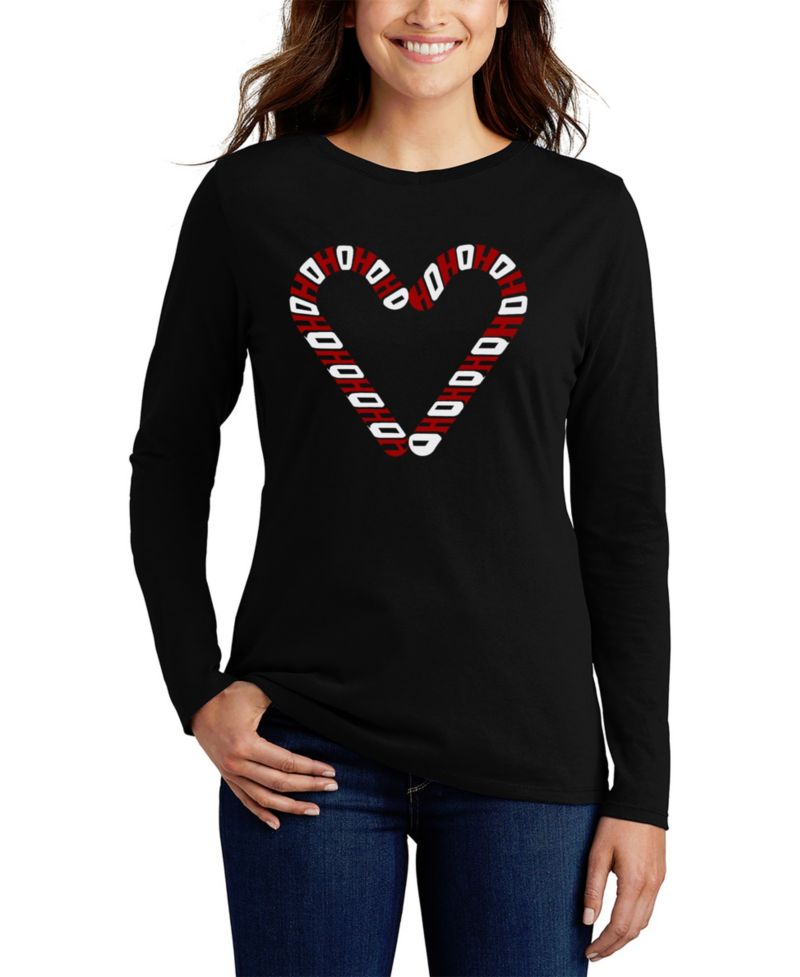 Women's Candy Canes Word Art Long-Sleeve T-Shirt