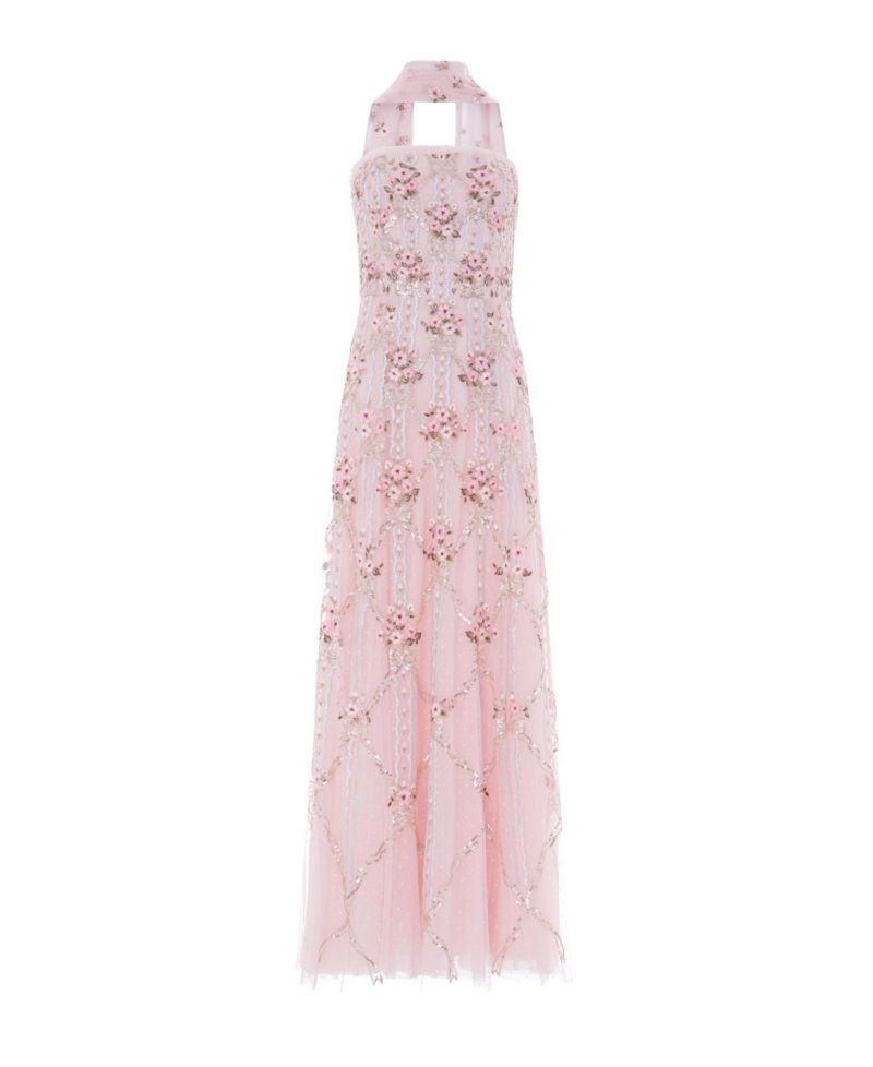 Women's Lovers Lace Strapless Embellished Evening Gown