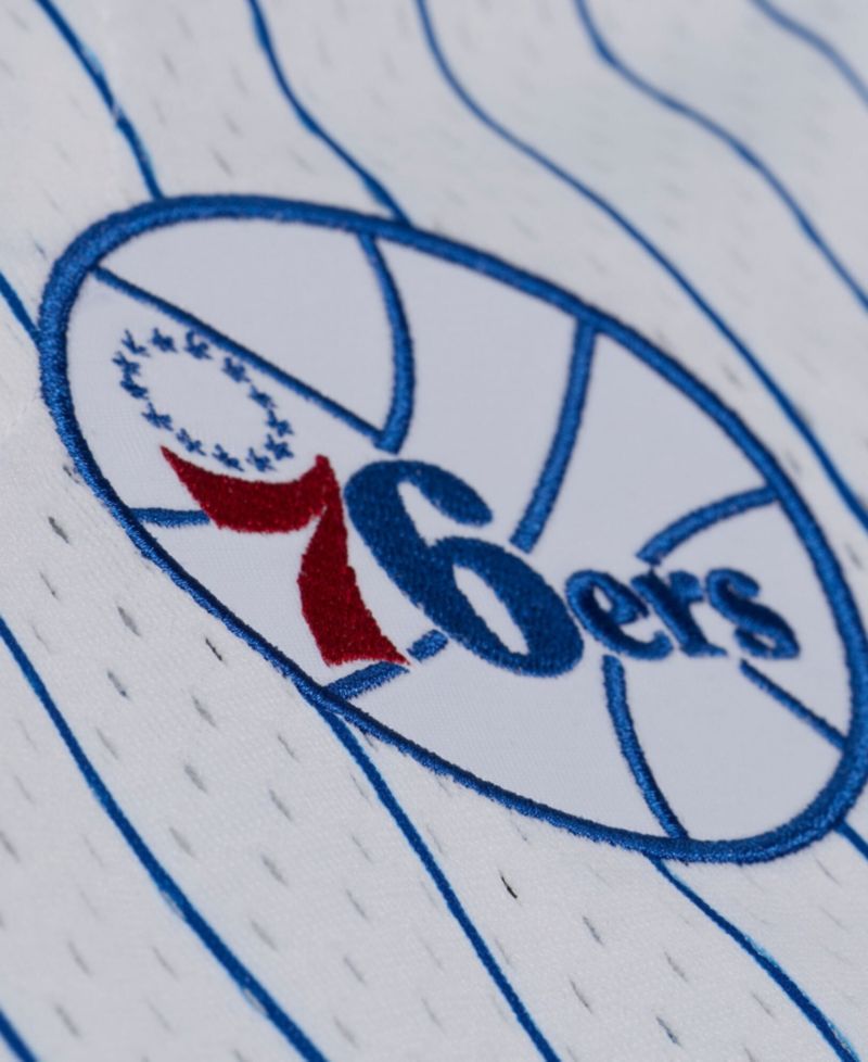 Men's Philadelphia 76ers Head Coach Pinstripe Mesh Full-Button Baseball Jersey