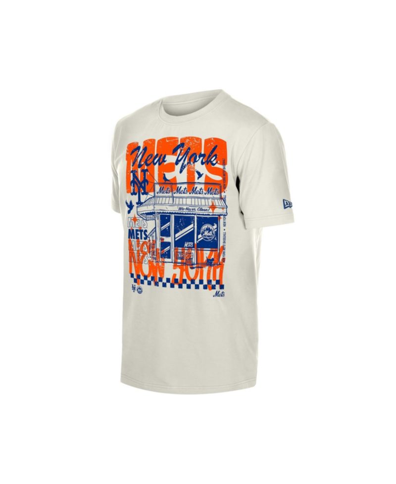 Men's Cream New York Mets Injection Lifestyle Foodie Fashion T-Shirt