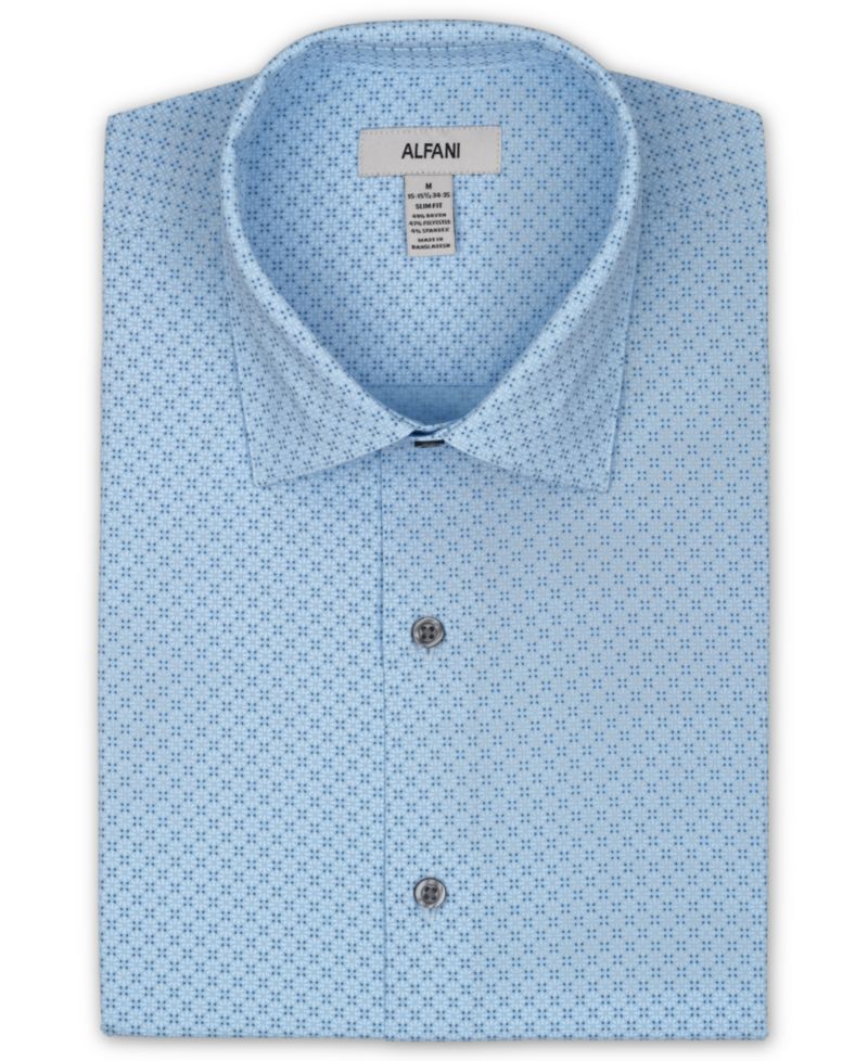 Men's Geometric Print Slim-Fit Dress Shirt
