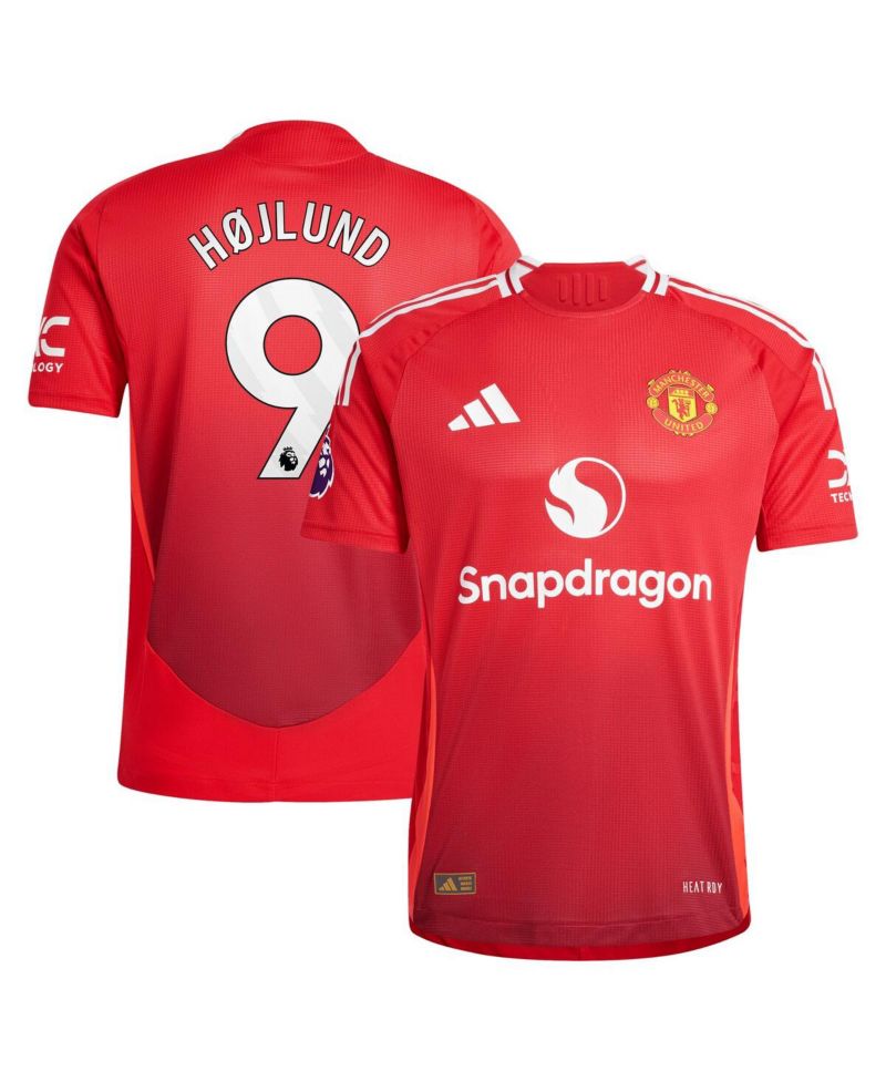 Men's Rasmus Højlund Red Manchester United 2024/25 Home Authentic Player Jersey