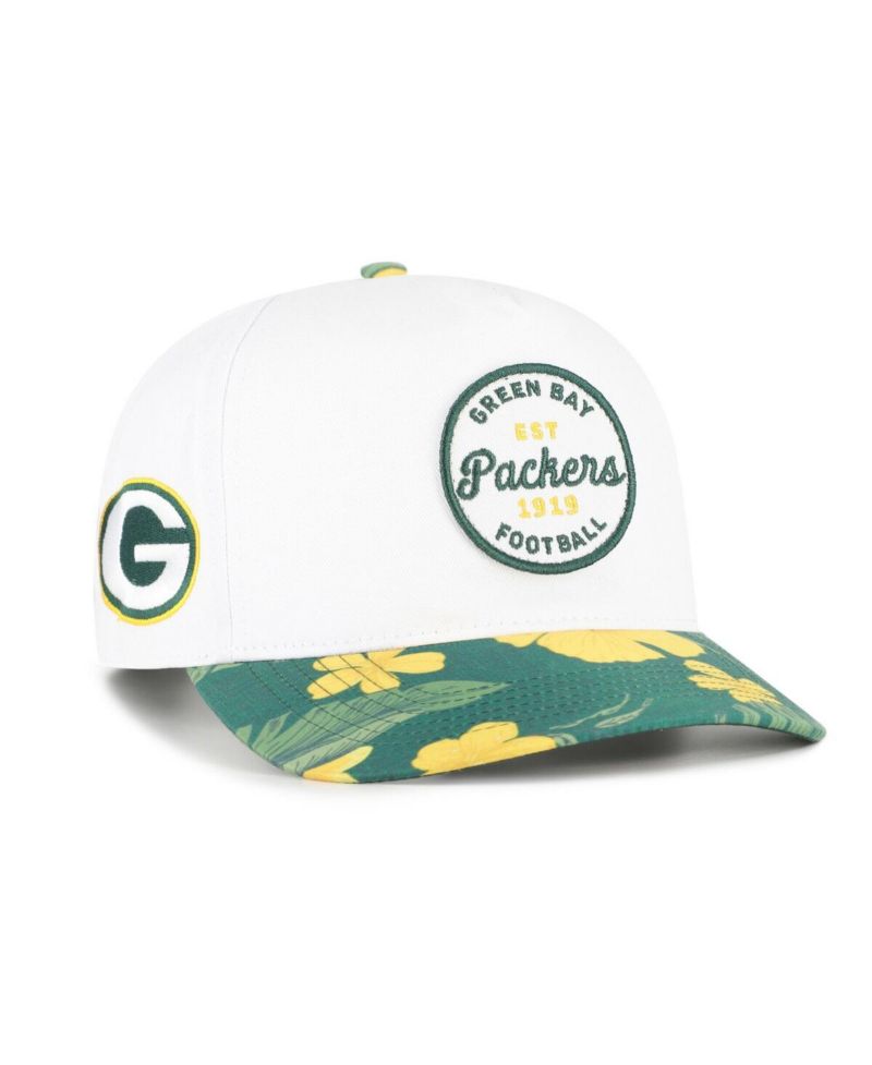 Men's White/Green Bay Packers Beach Side Hitch Adjustable Hat