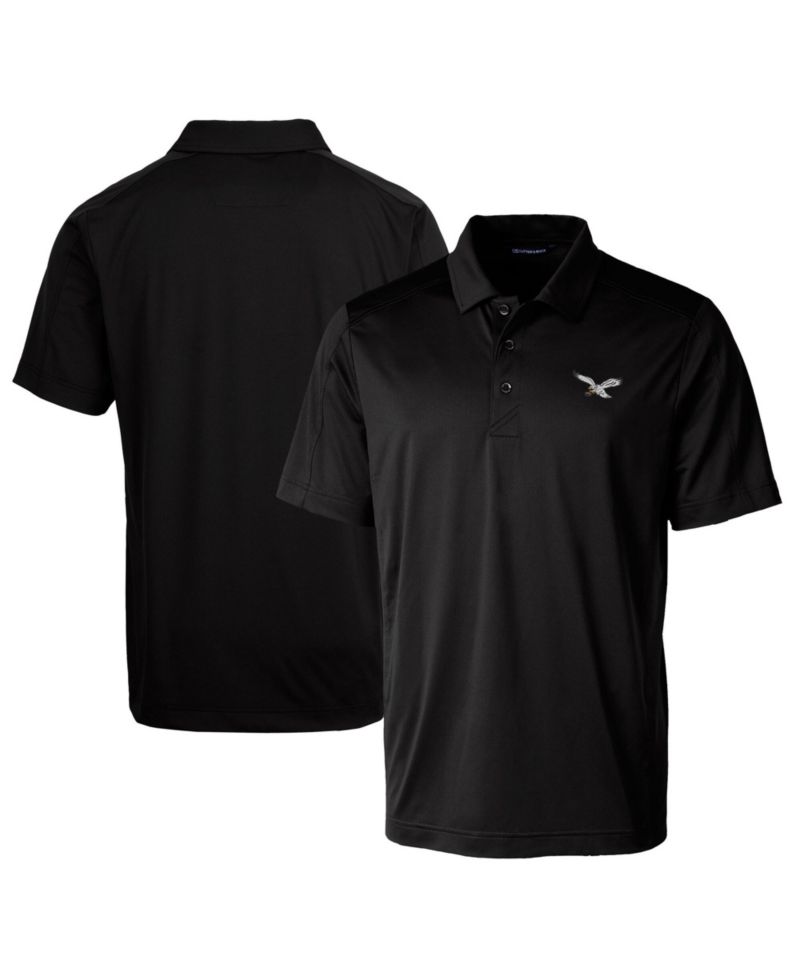 Men's Black Philadelphia Eagles Textured Stretch Short Sleeve Polo Shirt