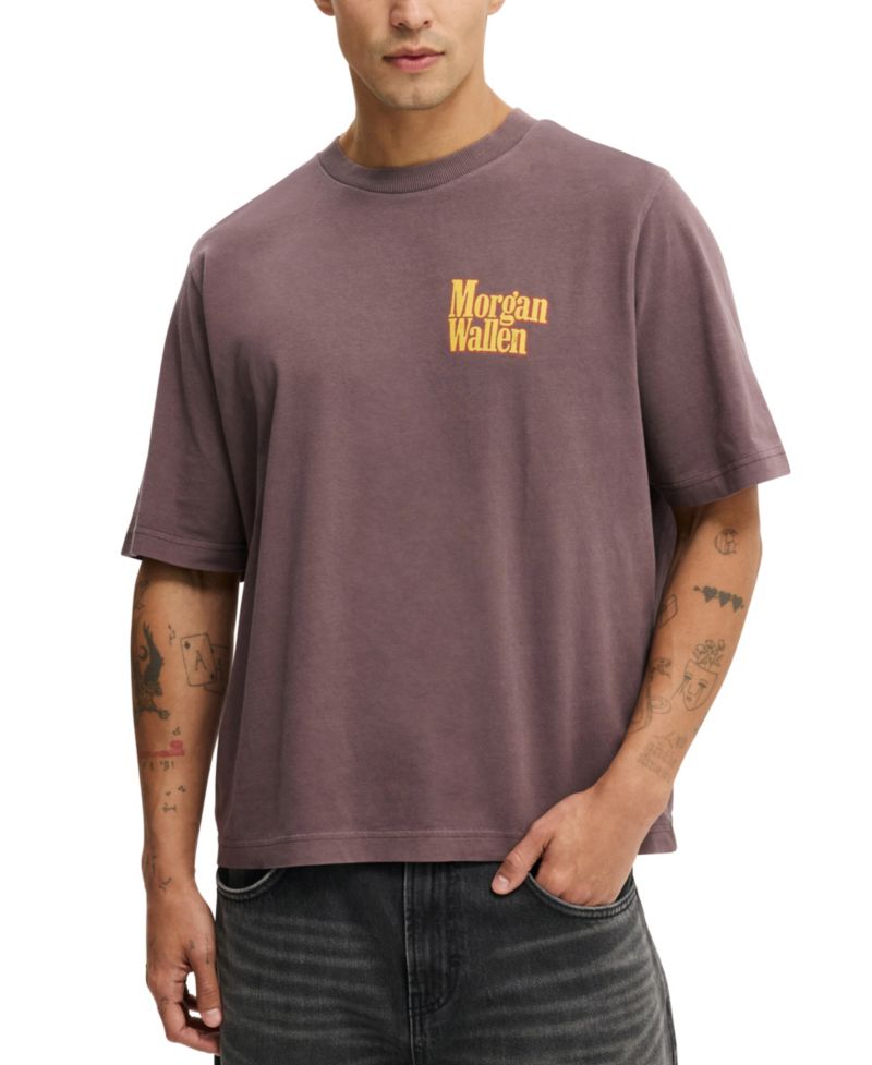 Men's Timeless Music Cropped Regular-Fit T-Shirt