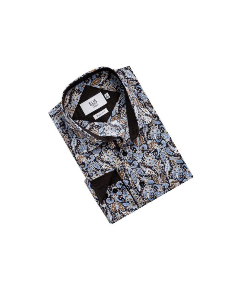 Men's Slim Fit Paisley Sport Button-Down Shirt
