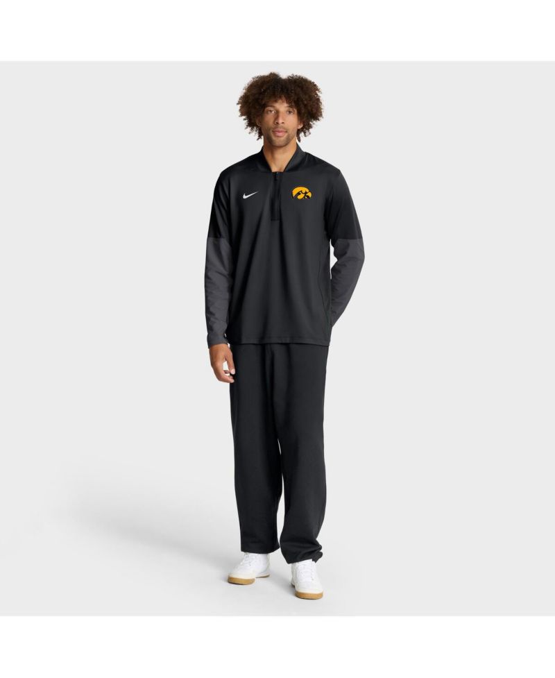 Men's Black Iowa Hawkeyes One Goal Performance Half-Zip Pullover Hoodie