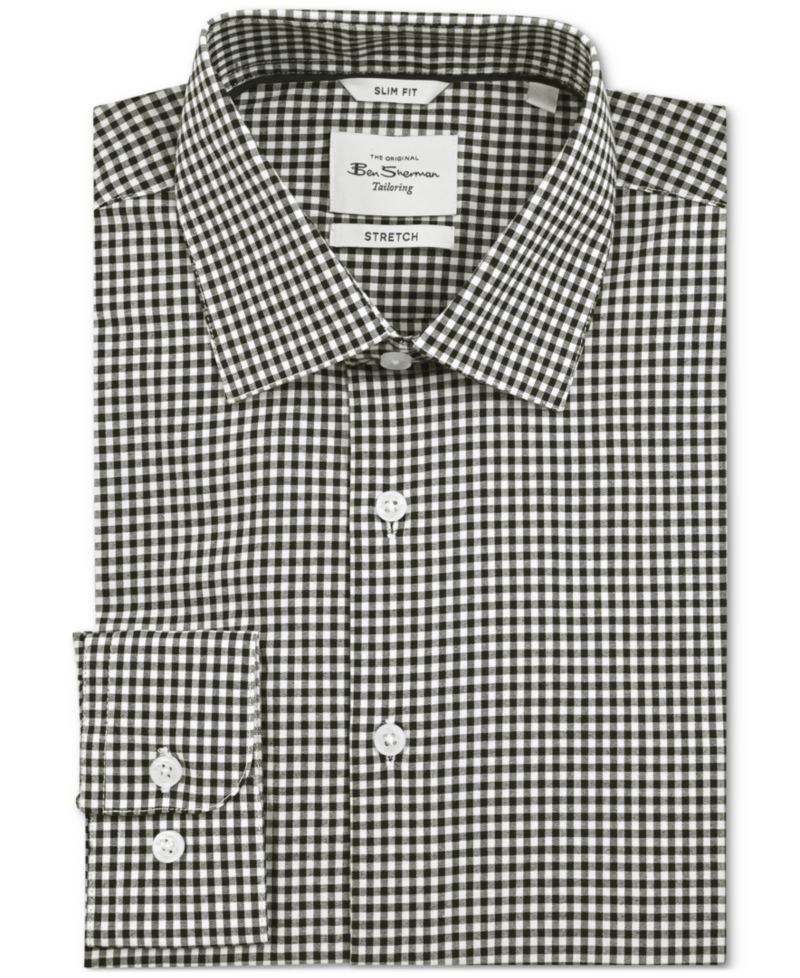 Men's Slim-Fit Gingham Shirt