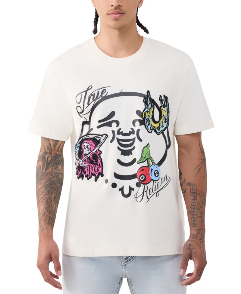 Men's Buddha Face Logo Short-Sleeve T-Shirt