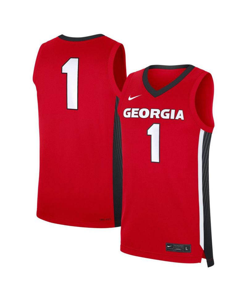 Men's 1 Red Georgia Bulldogs Road Replica Jersey