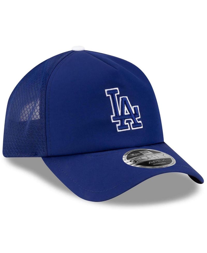Men's Royal Los Angeles Dodgers 2026 Batting Practice Apex 9FORTY Adjustable Trucker Hat