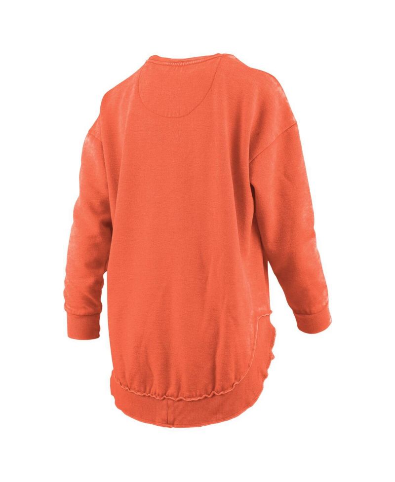 Women's Orange Florida Gators Melange Poncho Vintage Fleece Long Sleeve Pullover Sweatshirt