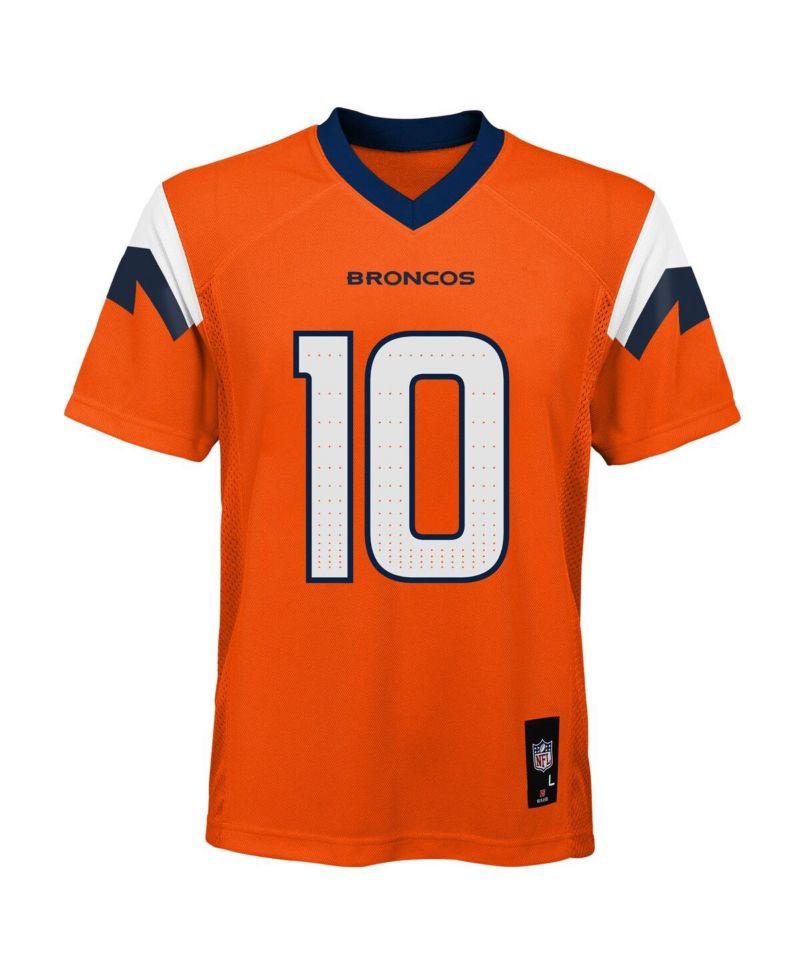 Big Boys and Girls Bo Nix Orange Denver Broncos Replica Player Jersey