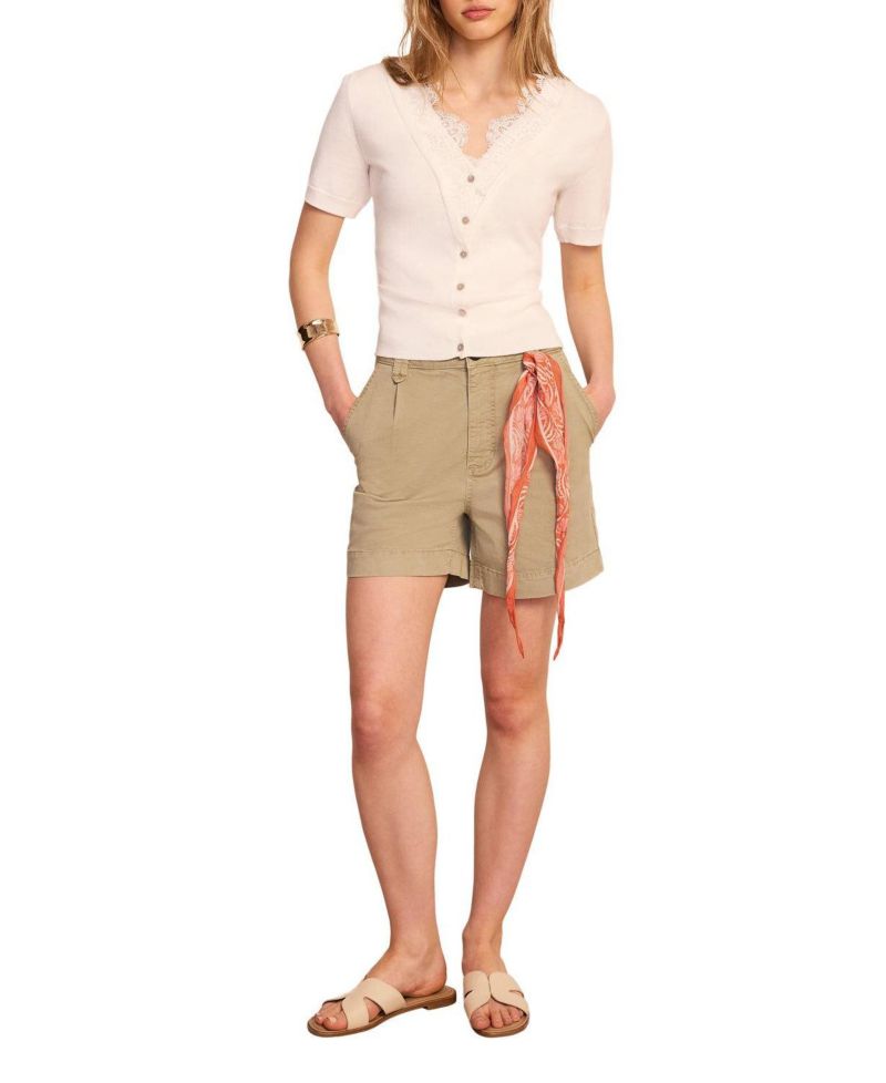 Women's Cotton Lace Trim Top