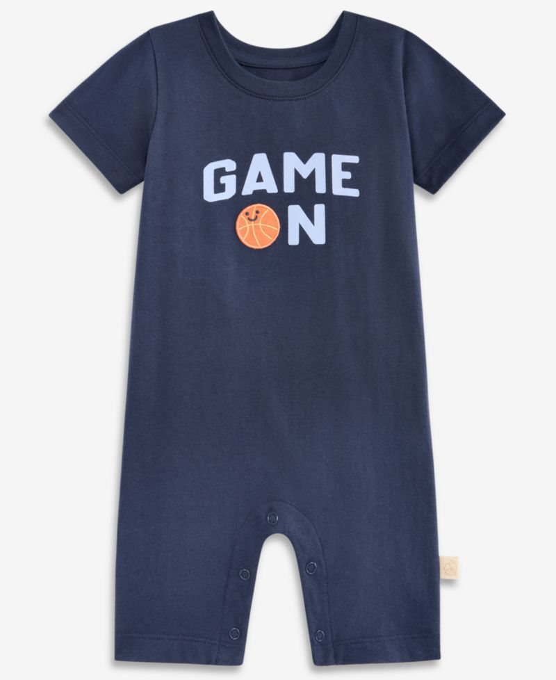 Baby Boys' 0M-24M Game On Cotton Romper
