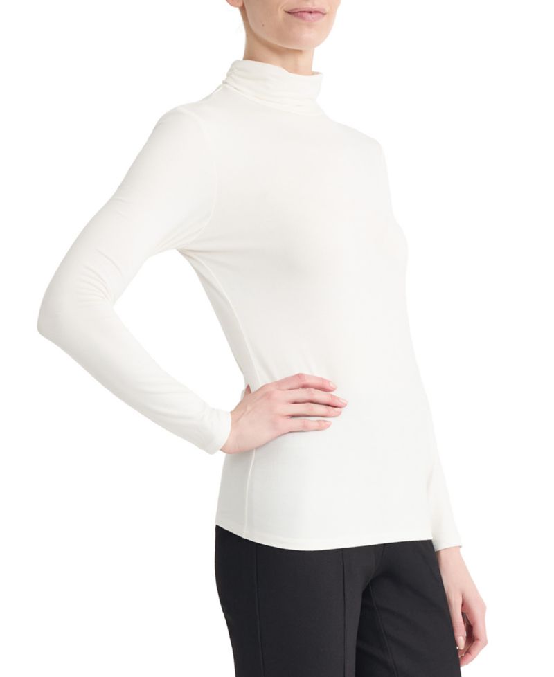 Women's Shirred Pullover Turtleneck Top