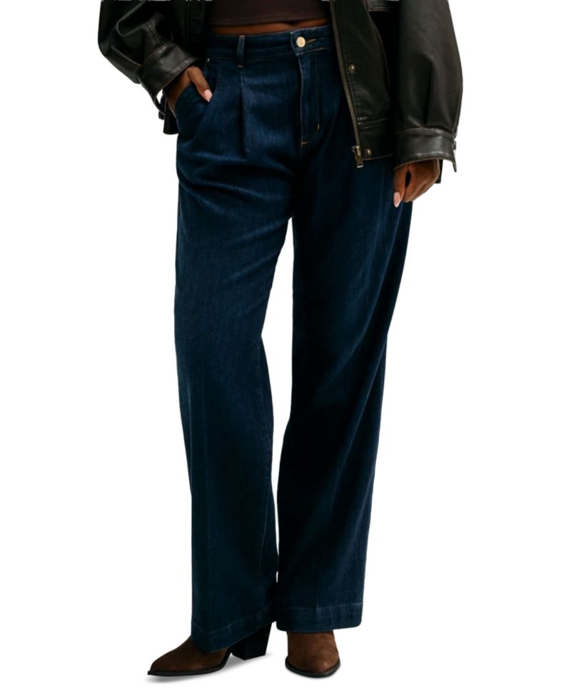 Women's Denim Palazzo Wide-Leg Pants