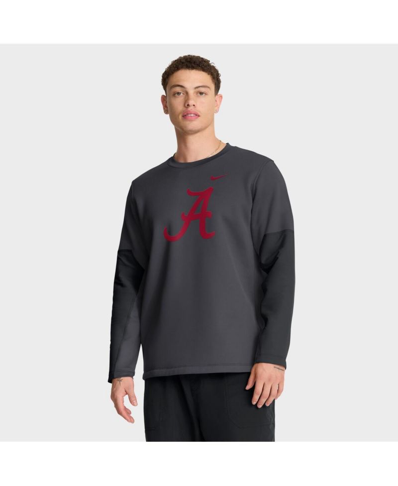 Men's Anthracite Alabama Crimson Tide 2025 Sideline Coach Performance Long Sleeve T-Shirt