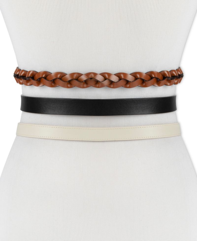 3-Piece Skinny and Braided Style Belt
