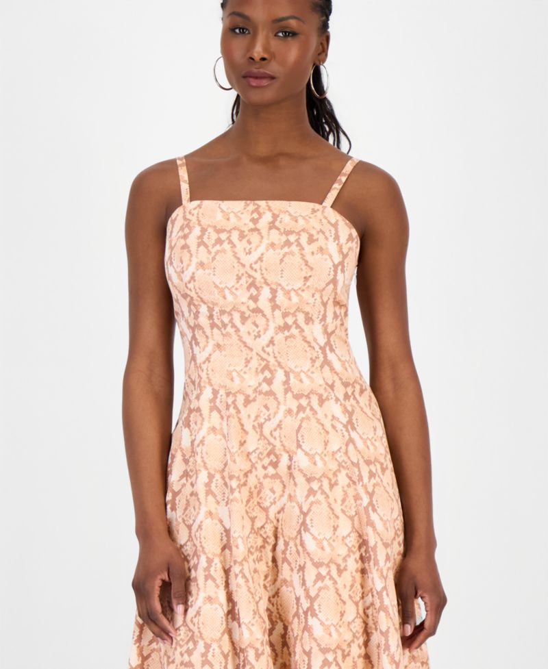 Petite Printed Cotton Midi Dress