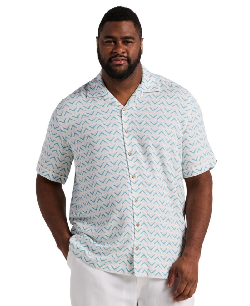 Men's Big & Tall Geometric Print Camp Collar Shirt