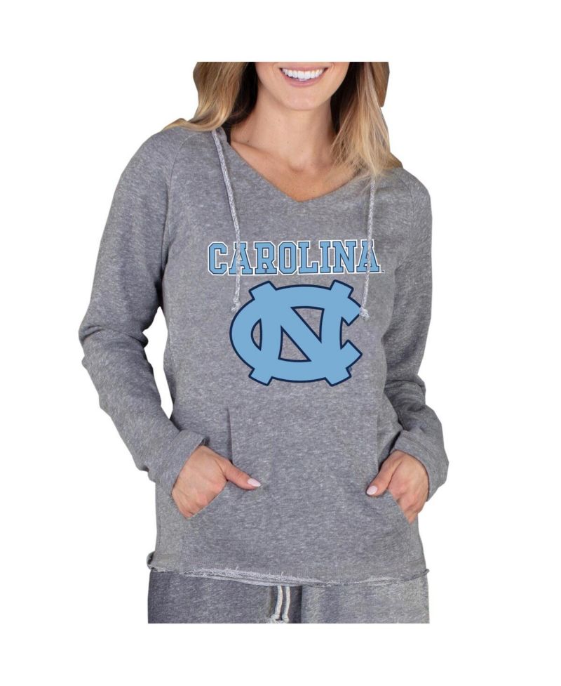 Women's Gray North Carolina Tar Heels Mainstream Lightweight Terry Pullover Hoodie