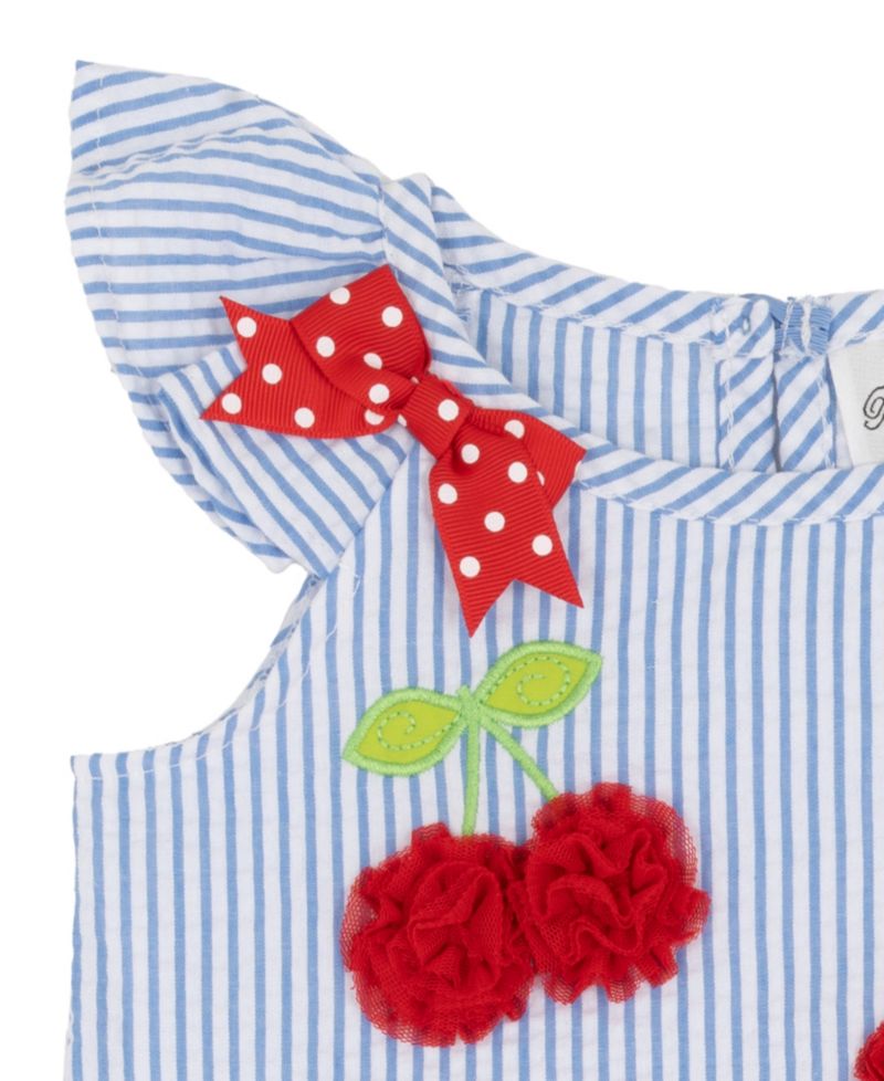 Baby Girls' Flutter Sleeve Top and Elastic Waistband Shorts, 2-Piece Set
