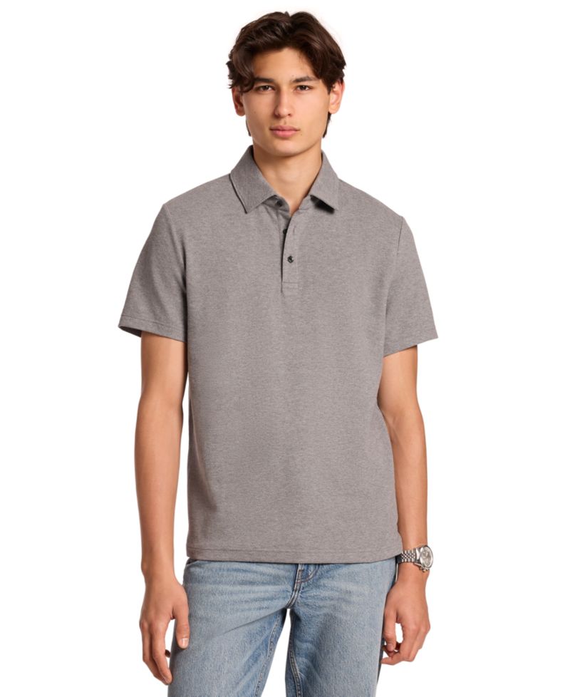 Men's Short-Sleeve Bubble Knit Polo Shirt
