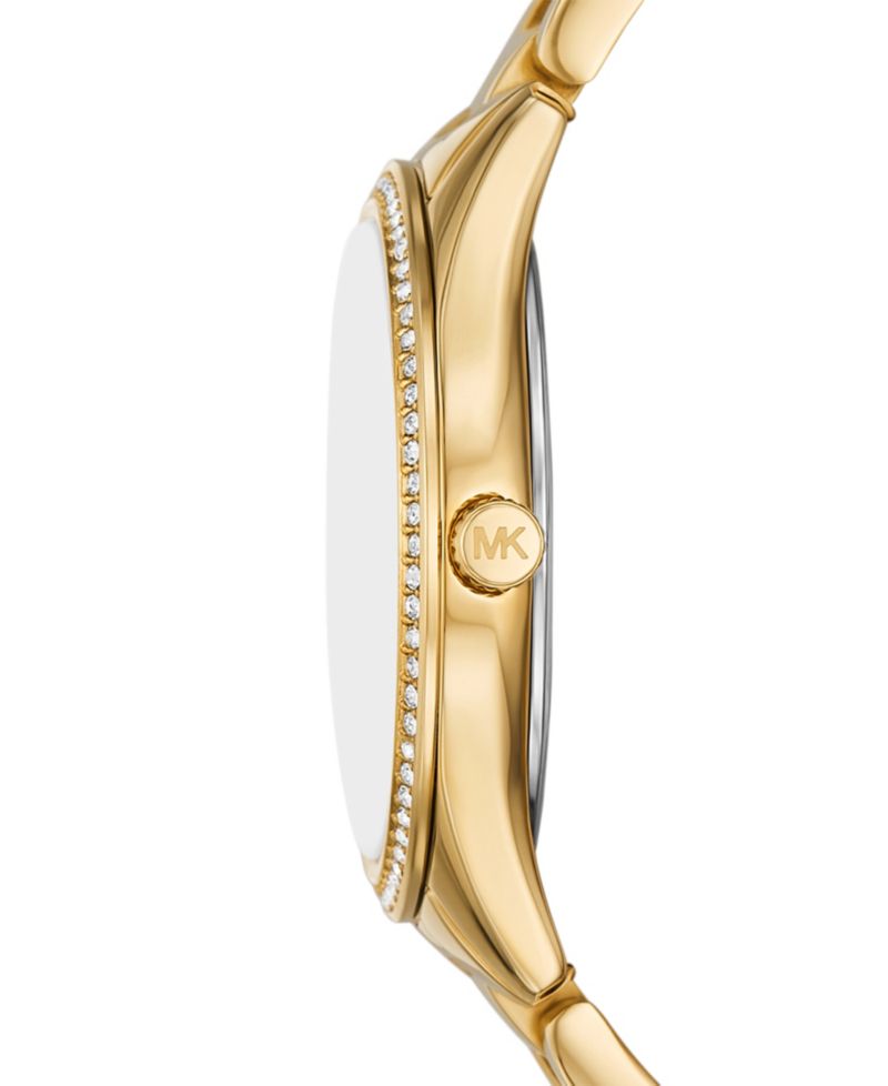 Women's Lauryn Three-Hand Gold-Tone Stainless Steel Watch, Earrings and Necklace Gift Set 33mm